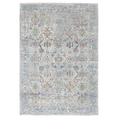 Oushak And Peshawar Wool Hand Knotted Rug Grey 8.10x11.9 -O010165