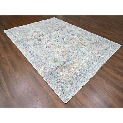 Oushak And Peshawar Wool Hand Knotted Rug Grey 8.10x11.9 -O010165
