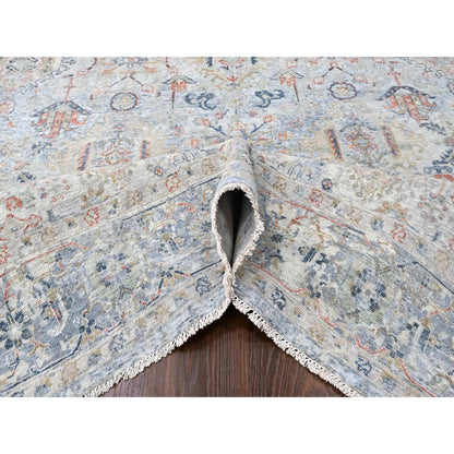 Oushak And Peshawar Wool Hand Knotted Rug Grey 8.10x11.9 -O010165