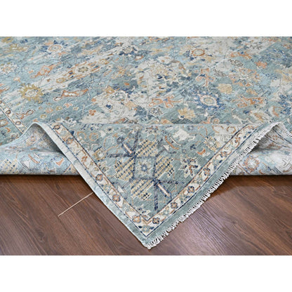 Oushak And Peshawar Wool Hand Knotted Rug Grey 8.10x11.10 -O010166