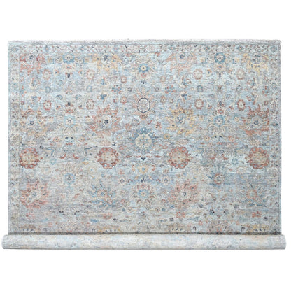 Oushak And Peshawar Wool Hand Knotted Rug Grey 9.10x13.10 -O010167