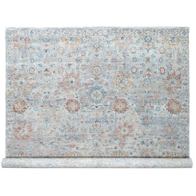 Oushak And Peshawar Wool Hand Knotted Rug Grey 9.10x13.10 -O010167