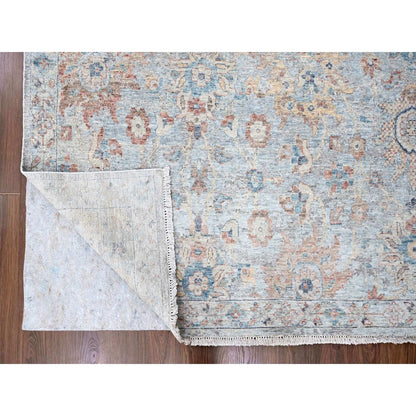 Oushak And Peshawar Wool Hand Knotted Rug Grey 9.10x13.10 -O010167