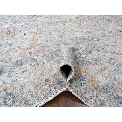 Oushak And Peshawar Wool Hand Knotted Rug Grey 9.10x13.10 -O010167