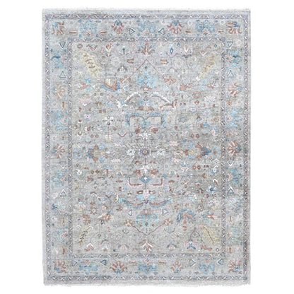 Oushak And Peshawar Wool Hand Knotted Rug Brown 8.6x11.3 -O010169