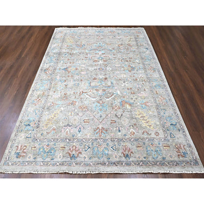 Oushak And Peshawar Wool Hand Knotted Rug Brown 8.6x11.3 -O010169