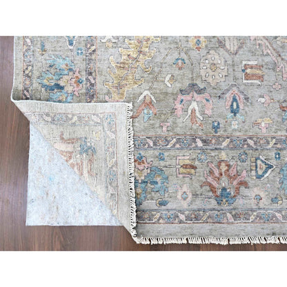 Oushak And Peshawar Wool Hand Knotted Rug Brown 8.6x11.3 -O010169