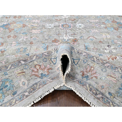 Oushak And Peshawar Wool Hand Knotted Rug Brown 8.6x11.3 -O010169
