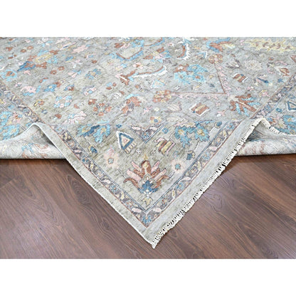 Oushak And Peshawar Wool Hand Knotted Rug Brown 8.6x11.3 -O010169