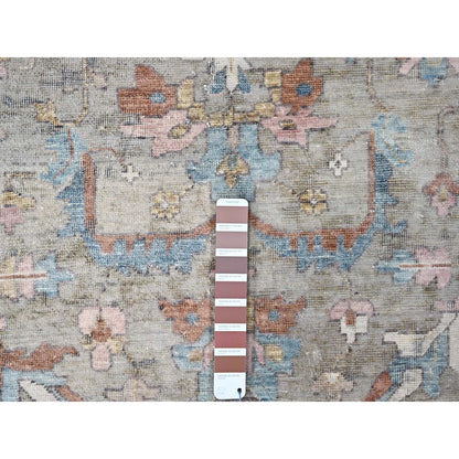 Oushak And Peshawar Wool Hand Knotted Rug Brown 8.6x11.3 -O010169
