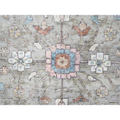 Oushak And Peshawar Wool Hand Knotted Rug Brown 8.6x11.3 -O010169