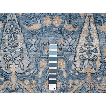Oushak And Peshawar Wool Hand Knotted Rug Blue 8.11x12.0 -O010172