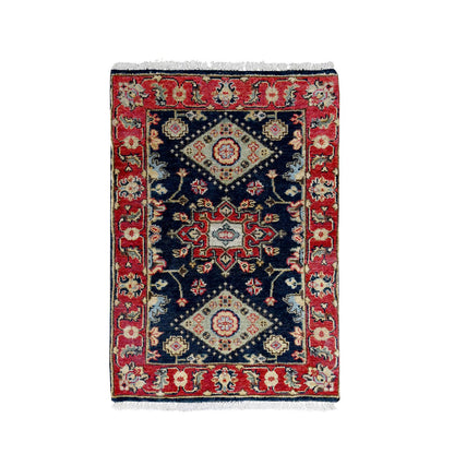 Heriz Wool Hand Knotted Rug Black 2.0x3.0 -O010182