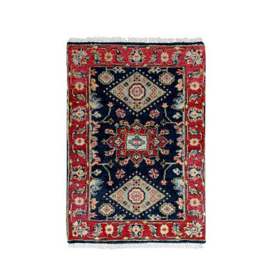 Heriz Wool Hand Knotted Rug Black 2.0x3.0 -O010182