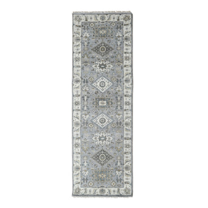 Heriz Wool Hand Knotted Rug Grey 2.7x8.0 -O010185