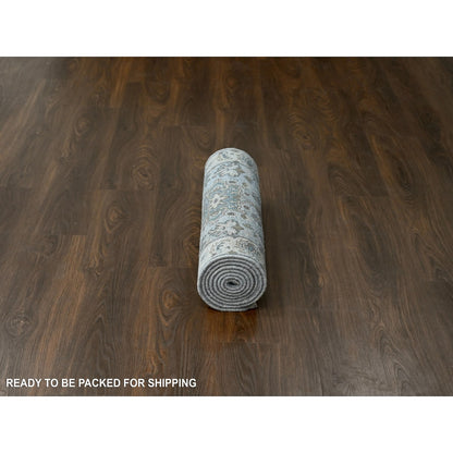 Heriz Wool Hand Knotted Rug Grey 2.7x8.0 -O010185