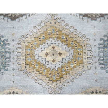 Tribal & Geometric Wool Hand Knotted Rug Grey 6.2x9.1 -O010191