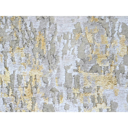 Modern and Contemporary Wool & Silk Hand Knotted Rug Beige 2.7x7.10 -O010196