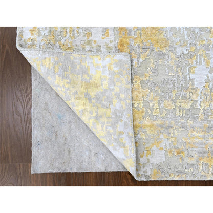 Modern and Contemporary Wool & Silk Hand Knotted Rug Beige 2.6x6.0 -O010197