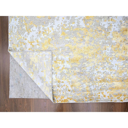 Modern and Contemporary Wool & Silk Hand Knotted Rug Beige 10.0x13.10 -O010198