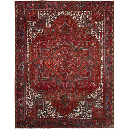 Heriz Wool Hand Knotted Rug Red Blue 10.0X12.5 -O0101