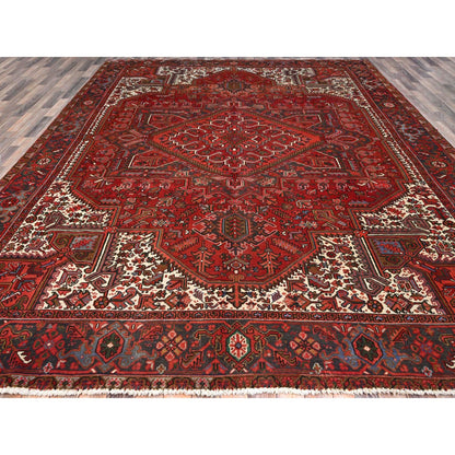 Heriz Wool Hand Knotted Rug Red Blue 10.0X12.5 -O0101