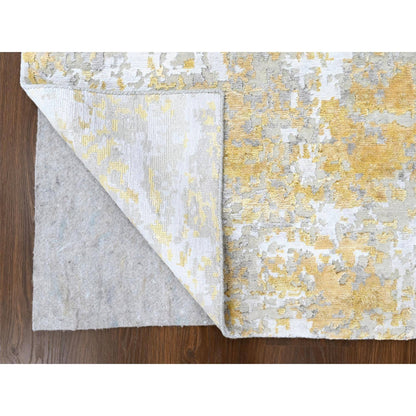 Modern and Contemporary Wool & Silk Hand Knotted Rug Beige 5.0x6.11 -O010200