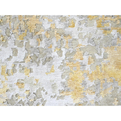 Modern and Contemporary Wool & Silk Hand Knotted Rug Beige 5.0x6.11 -O010200
