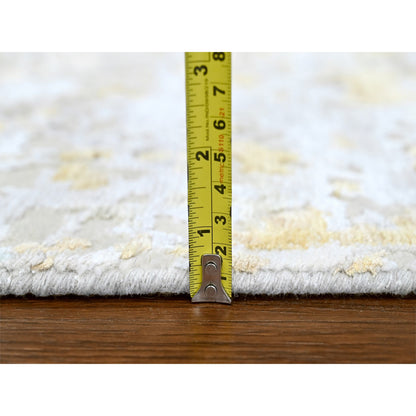 Modern and Contemporary Wool & Silk Hand Knotted Rug Beige 5.0x6.11 -O010200