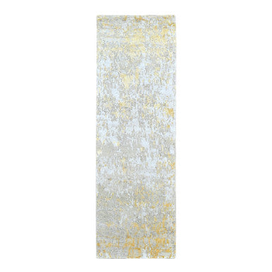 Modern and Contemporary Wool & Silk Hand Knotted Rug Beige 2.7x7.10 -O010201