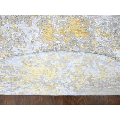 Modern and Contemporary Wool & Silk Hand Knotted Rug Beige 7.9x7.9 -O010202