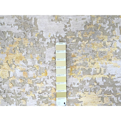 Modern and Contemporary Wool & Silk Hand Knotted Rug Beige 7.9x7.9 -O010202