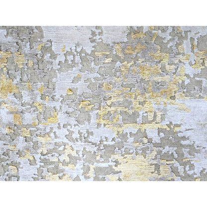 Modern and Contemporary Wool & Silk Hand Knotted Rug Beige 7.9x7.9 -O010202