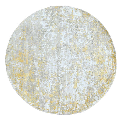 Modern and Contemporary Wool & Silk Hand Knotted Rug Beige 6.0x6.0 -O010203