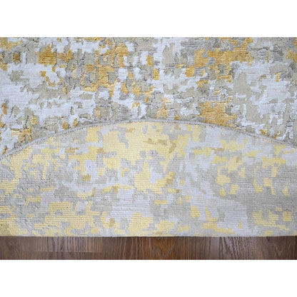 Modern and Contemporary Wool & Silk Hand Knotted Rug Beige 6.0x6.0 -O010203