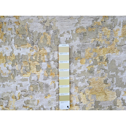 Modern and Contemporary Wool & Silk Hand Knotted Rug Beige 6.0x6.0 -O010203
