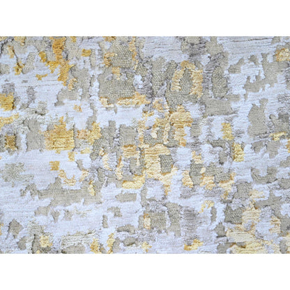Modern and Contemporary Wool & Silk Hand Knotted Rug Beige 6.0x6.0 -O010203