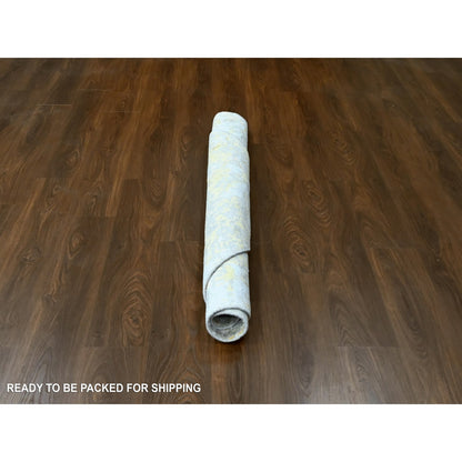Modern and Contemporary Wool & Silk Hand Knotted Rug Beige 6.0x6.0 -O010203