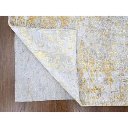 Modern and Contemporary Wool & Silk Hand Knotted Rug Beige 2.6x9.9 -O010204