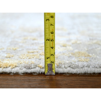 Modern and Contemporary Wool & Silk Hand Knotted Rug Beige 2.6x9.9 -O010204