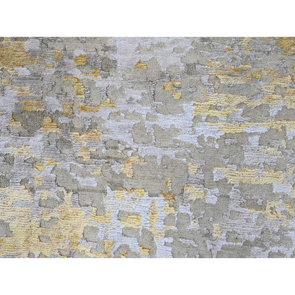 Modern and Contemporary Wool & Silk Hand Knotted Rug Beige 11.9x11.10 -O010206