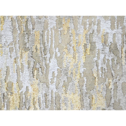 Modern and Contemporary Wool & Silk Hand Knotted Rug Beige 2.7x23.6 -O010207