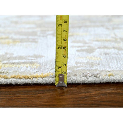 Modern and Contemporary Wool & Silk Hand Knotted Rug Beige 2.7x23.6 -O010207