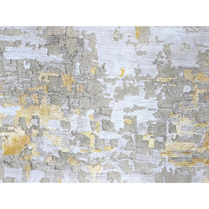 Modern and Contemporary Wool & Silk Hand Knotted Rug Beige 9.9x9.11 -O010209
