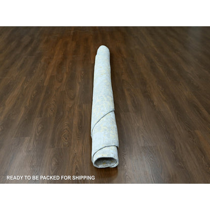 Modern and Contemporary Wool & Silk Hand Knotted Rug Beige 9.9x9.11 -O010209