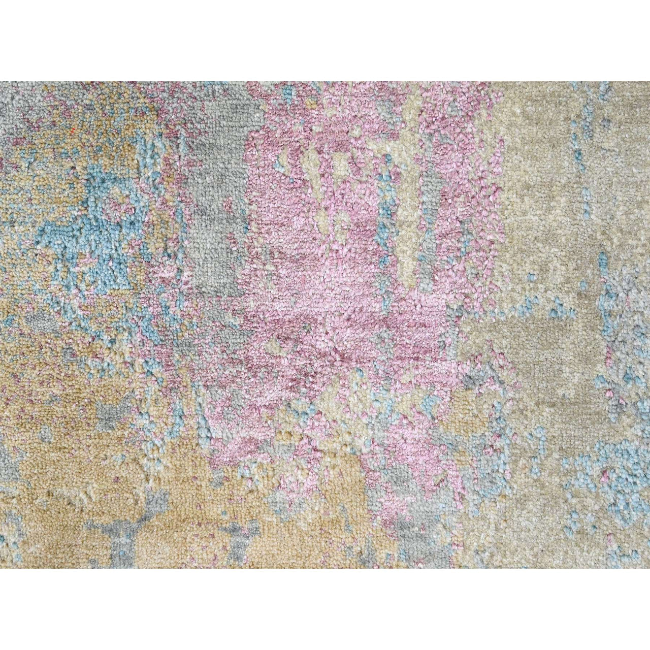 Ivory 8'11" x 12'0" Modern and Contemporary Hand knotted Wool/Silk Rug - Sku: O010212