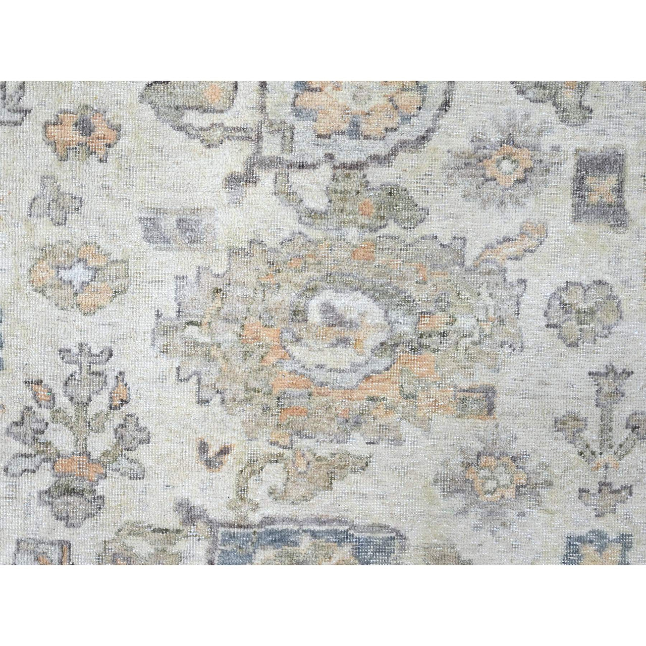 Ivory 8'10" x 11'10" Oushak And Peshawar Hand knotted Wool Rug - Sku: O010215