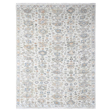 Oushak And Peshawar Wool Hand Knotted Rug Ivory 10.0x13.10 -O010216