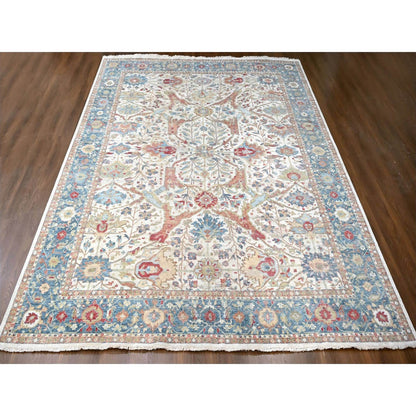 Oushak And Peshawar Wool Hand Knotted Rug Ivory 11.11x15.0 -O010222