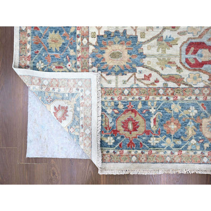 Oushak And Peshawar Wool Hand Knotted Rug Ivory 11.11x15.0 -O010222